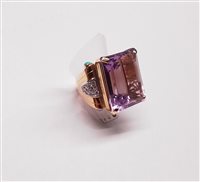Anello Soprana Donna in Oro Ametista 40 Ct OR AMETISTA BRILLANTI - OR AMETISTA BRILLANTI